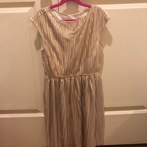 Crewcuts Jcrew girls gold pleated dress size 10